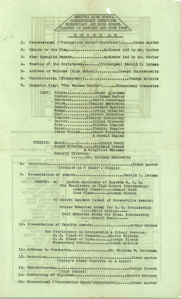 Chaim Berlin Graduation program 1946 2