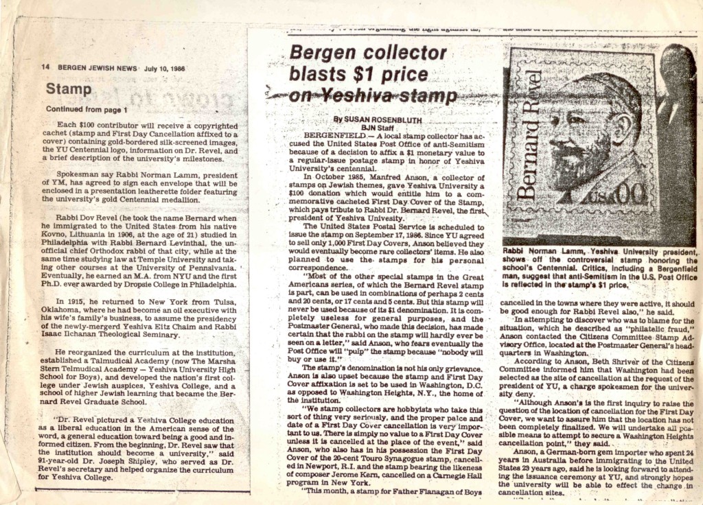 Bergen Collector blasts $1 Stamp